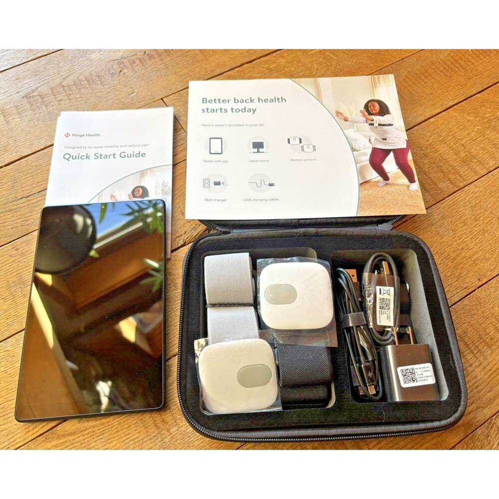 NIP - Hinge Health Back Kit - Lenovo Tablet, Motion Sensors, Chargers, & Stand